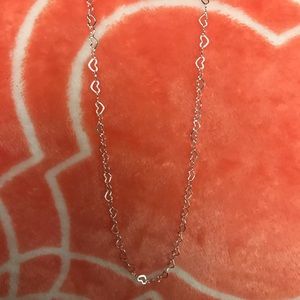 Dainty Silver Heart Link Origami Owl Chain 16”